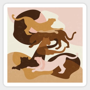 Nomade Big Cats / Abstract Cats in Blush Sticker